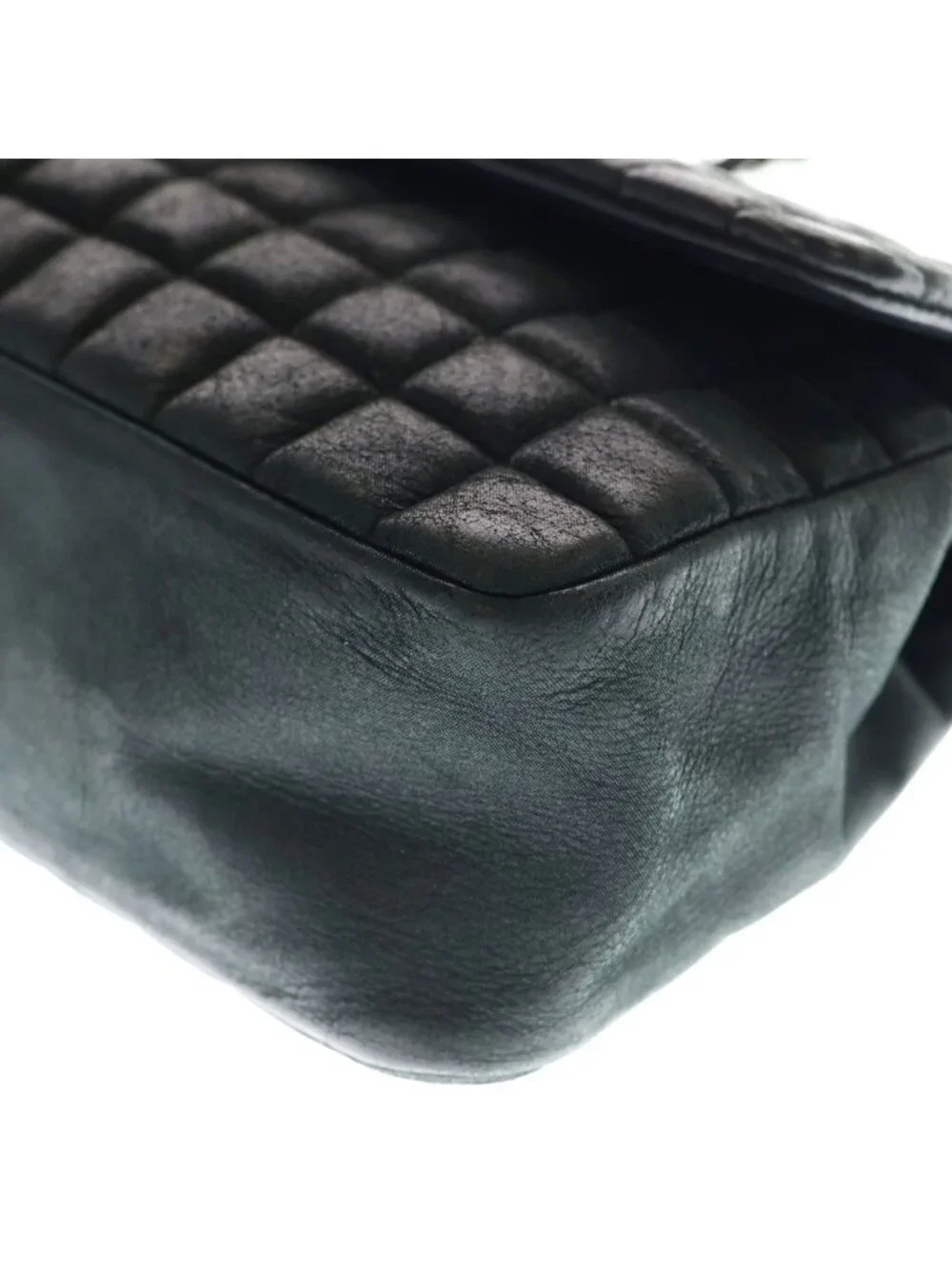 Chanel Choco Bar Chain Shoulder Bag S Flap Black Lambskin Silver
